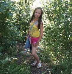 small girl in shorts