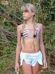 small girl in shorts