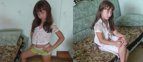 small girl in shorts