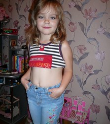 small girl in shorts