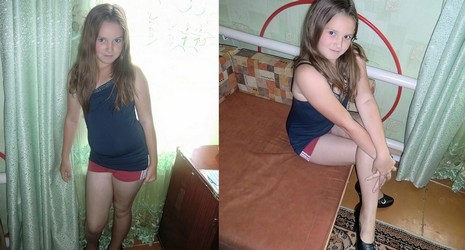 small girl in shorts