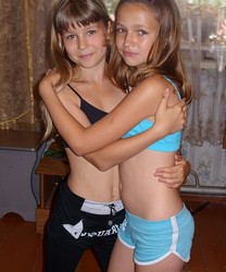 small girl in shorts